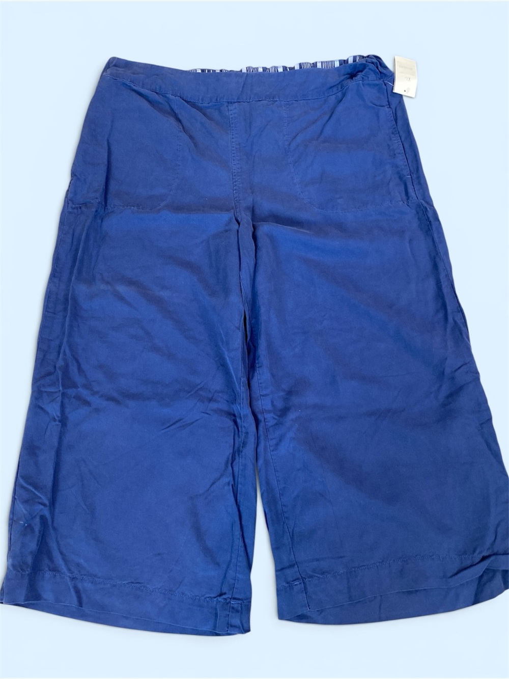 Women’s Fresh Produce Wide-Leg Casual pants, blue, elastic waist